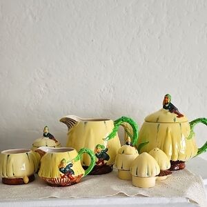 1940s Rare Burleigh Ware Gnome Tea Set